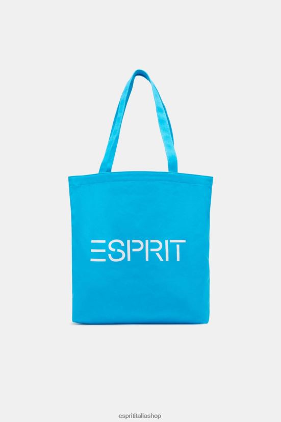 Esprit Borsa tote in tela con logo turchese uomini Accessori 4RNDH39