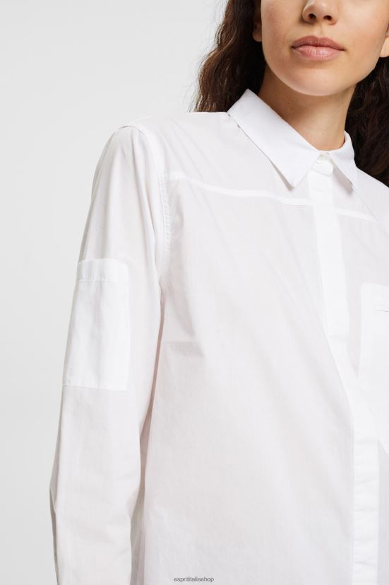 Esprit camicetta camicia, cotone biologico bianco donne camicette 4RNDH541
