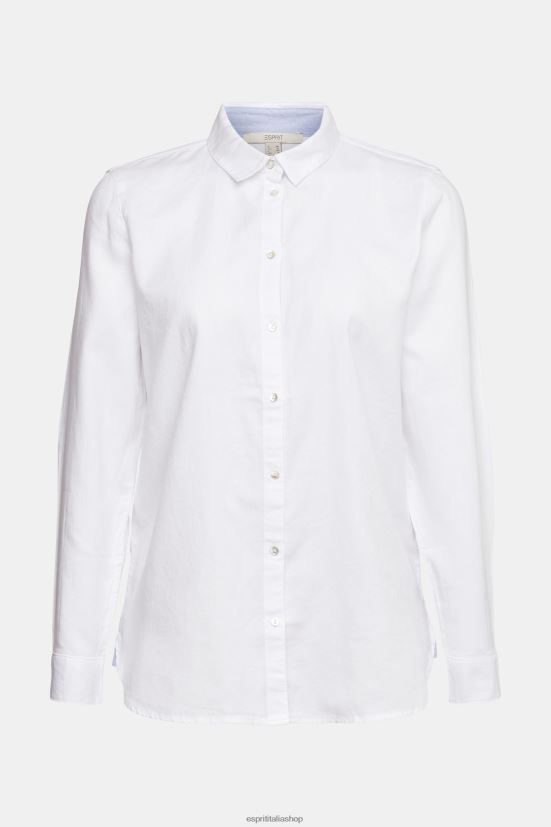 Esprit camicia camicetta realizzata al 100% in cotone bianco donne camicette 4RNDH514