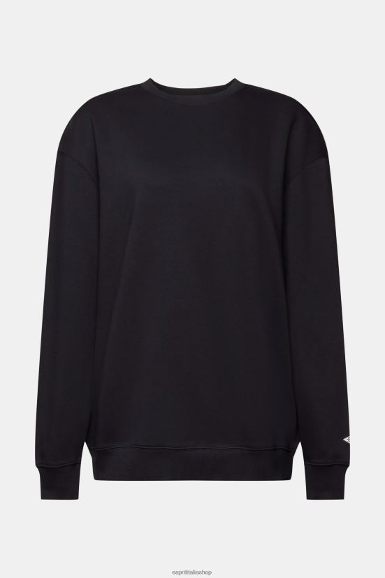 Esprit Felpa pullover in misto cotone nero donne felpe e felpe con cappuccio 4RNDH27