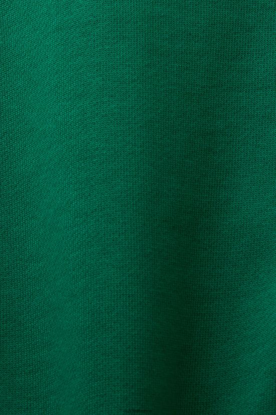 Esprit felpa con logo ricamato, cotone biologico verde scuro donne felpe e felpe con cappuccio 4RNDH12