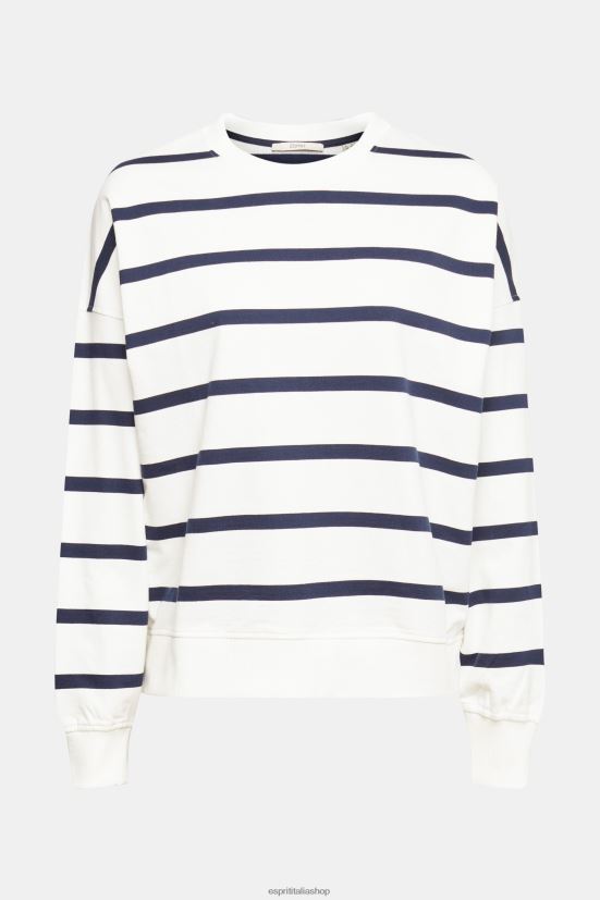 Esprit felpa con scollo a C stampata bianco donne felpe e felpe con cappuccio 4RNDH347