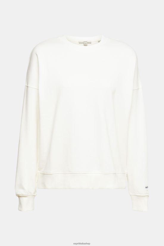 Esprit felpa dalla vestibilità rilassata bianco donne felpe e felpe con cappuccio 4RNDH523