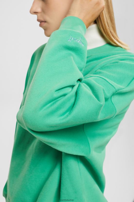 Esprit felpa dalla vestibilità rilassata verde donne felpe e felpe con cappuccio 4RNDH524