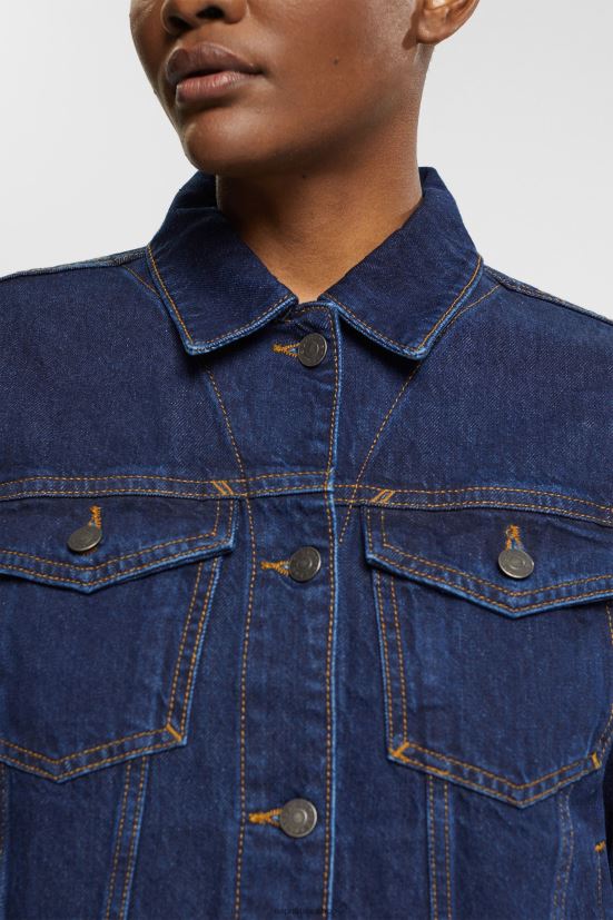 Esprit giacca di jeans lavaggio blu scuro donne giacche 4RNDH554