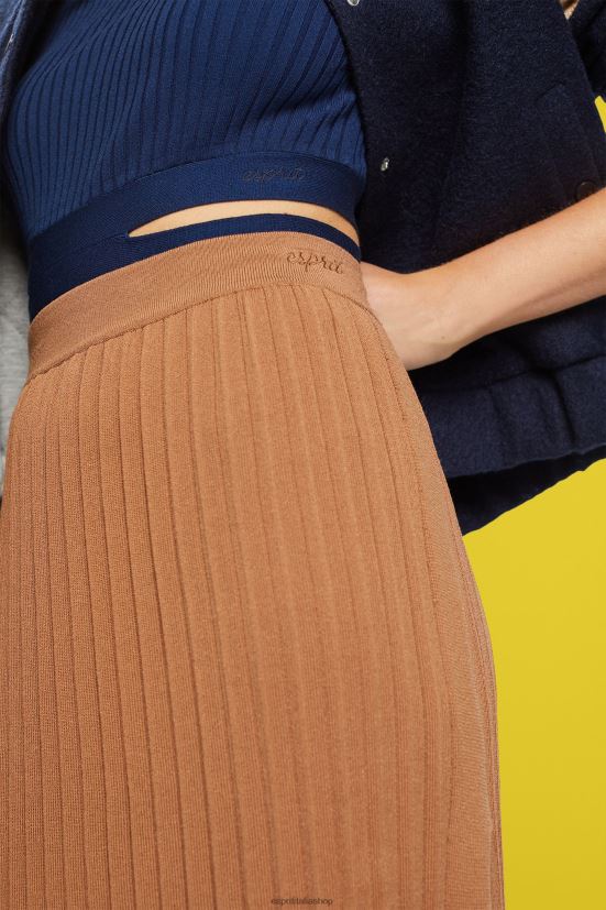 Esprit gonna midi a pieghe marrone donne gonne 4RNDH482