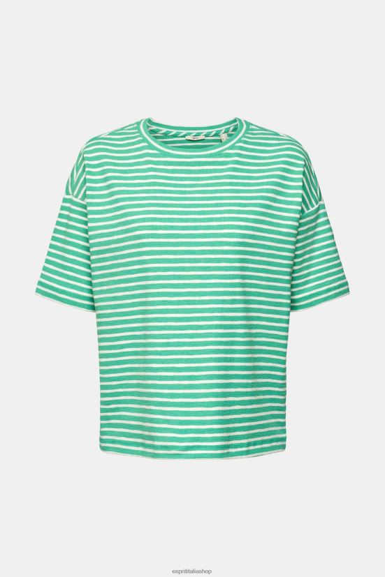 Esprit maglietta a righe verde donne magliette 4RNDH373