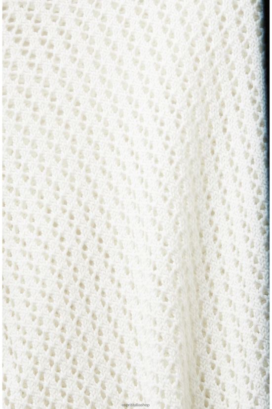 Esprit maglione strutturato in cotone organico bianco donne maglioni 4RNDH275