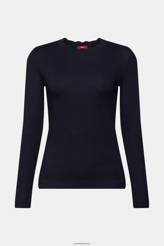 Esprit top a maniche lunghe con collo smerlato Marina Militare donne manica lunga 4RNDH33