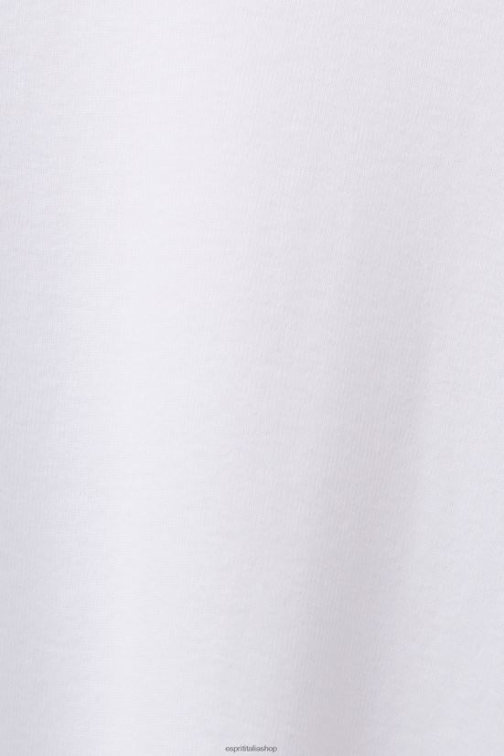 Esprit top a maniche lunghe con collo smerlato bianco donne manica lunga 4RNDH32