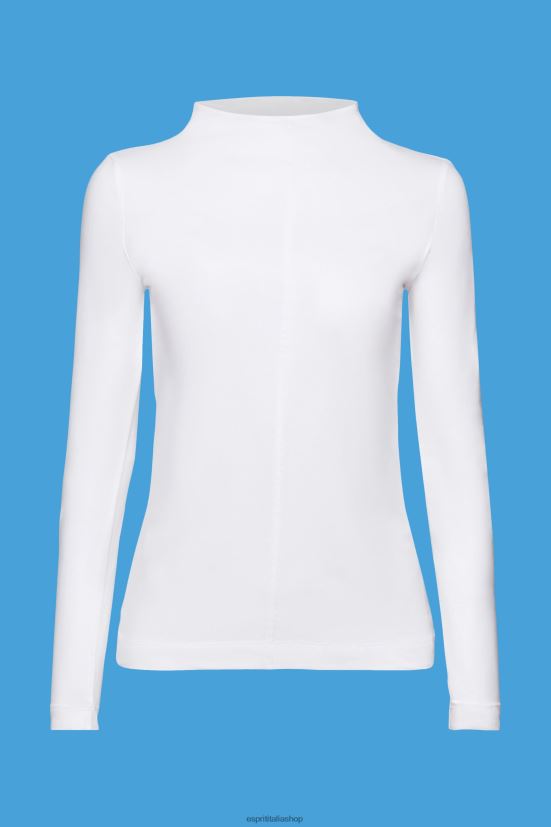 Esprit top a maniche lunghe con scollo a barchetta bianco donne manica lunga 4RNDH369