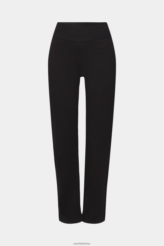 Esprit pantaloni con orlo diviso e cerniera nero donne pantaloni 4RNDH248
