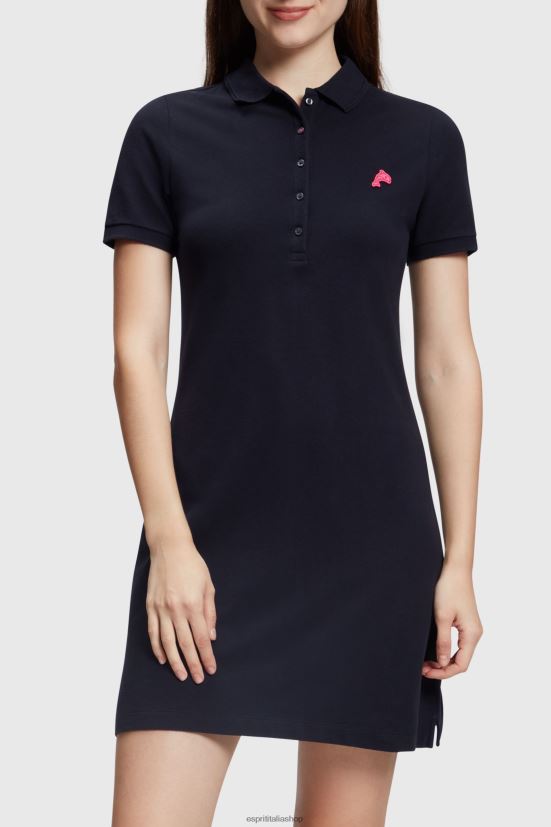 Esprit Abito polo classico del Dolphin Tennis Club nero donne vestiti 4RNDH504