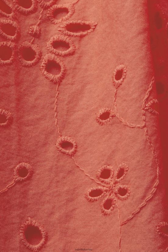 Esprit abito in pizzo di cotone arancio corallo donne vestiti 4RNDH192