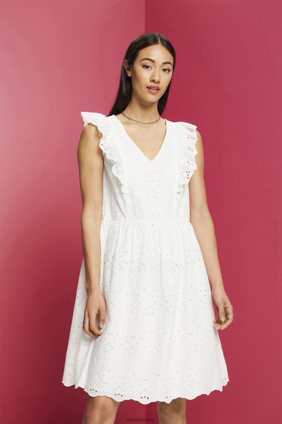 Esprit abito in pizzo di cotone bianco donne vestiti 4RNDH191