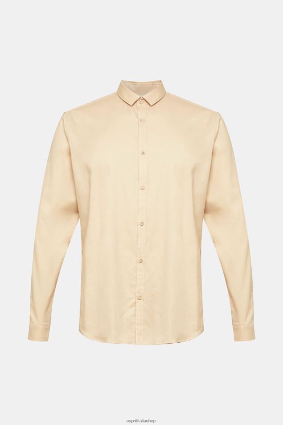 Esprit camicia dalla vestibilità slim beige crema uomini camicie 4RNDH854