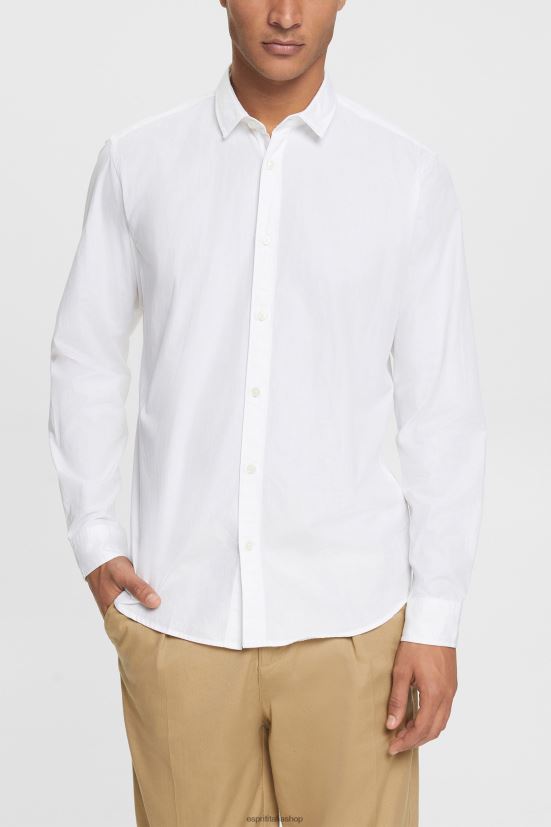 Esprit camicia dalla vestibilità slim bianco uomini camicie 4RNDH883