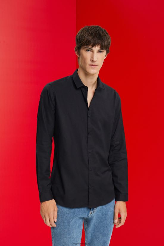 Esprit camicia dalla vestibilità slim nero uomini camicie 4RNDH853