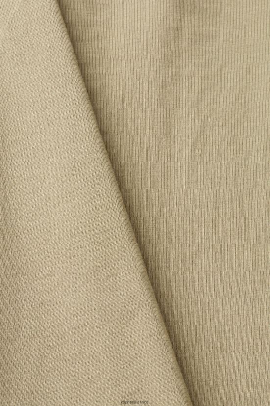 Esprit camicia in maglia kaki pallido uomini camicie 4RNDH888