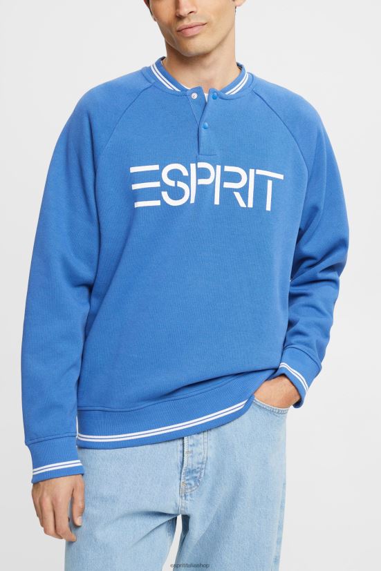 Esprit Felpa con logo dalla vestibilità rilassata blu uomini felpe e felpe con cappuccio 4RNDH783