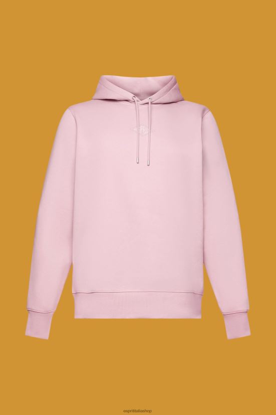 Esprit felpa con cappuccio con stampa logo sul petto rosa uomini felpe e felpe con cappuccio 4RNDH642