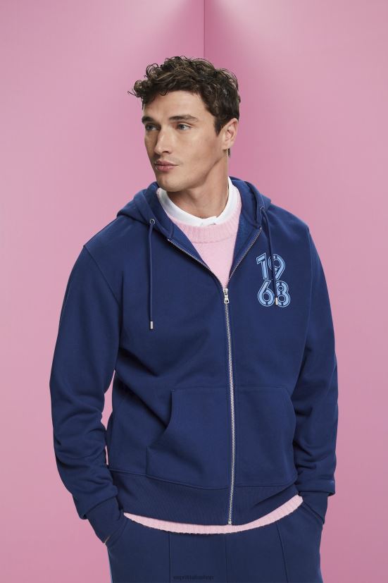 Esprit felpa con cappuccio con zip a tutta lunghezza inchiostro uomini felpe e felpe con cappuccio 4RNDH637