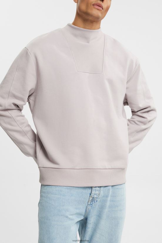 Esprit felpa con colletto rialzato lavanda uomini felpe e felpe con cappuccio 4RNDH953