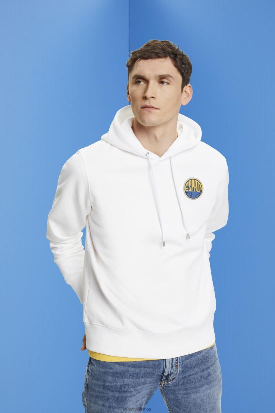 Esprit felpa con stampa logo bianco uomini felpe e felpe con cappuccio 4RNDH648