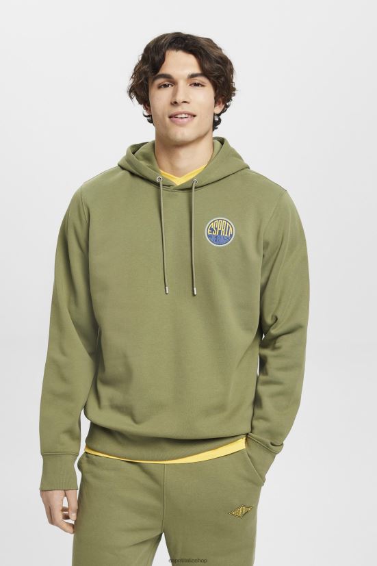 Esprit felpa con stampa logo oliva uomini felpe e felpe con cappuccio 4RNDH649