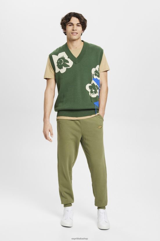 Esprit joggers con stampa logo oliva uomini jogging 4RNDH666