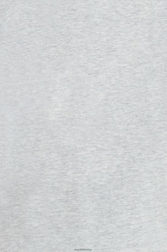 Esprit T-shirt con applicazione logo opaco lucido grigio chiaro uomini magliette 4RNDH615