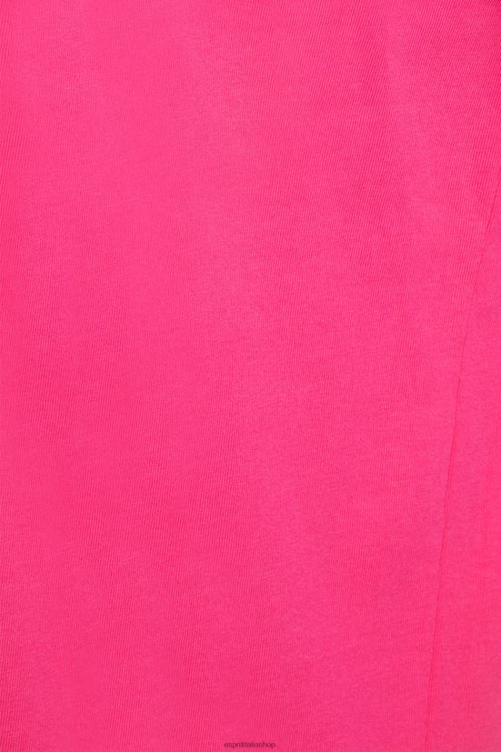 Esprit T-shirt con applicazione logo opaco lucido rosa fucsia uomini magliette 4RNDH619