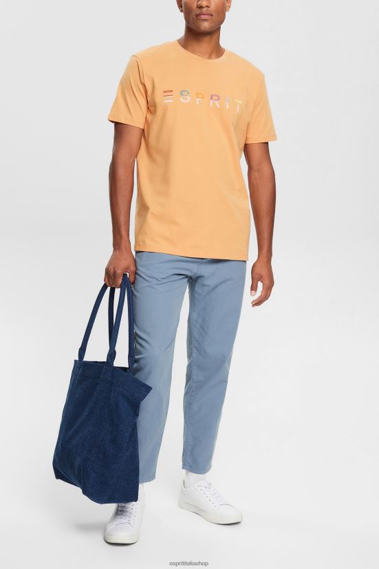 Esprit T-shirt in jersey con logo ricamato pesca uomini magliette 4RNDH918