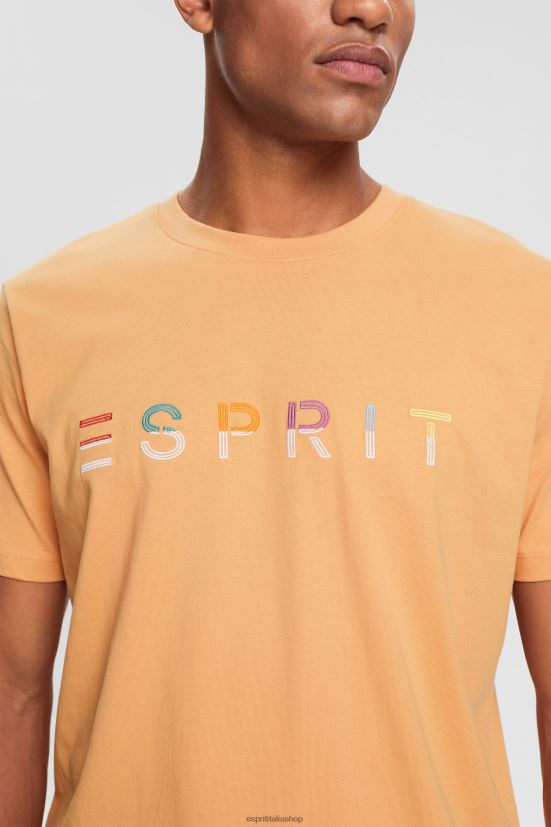 Esprit T-shirt in jersey con logo ricamato pesca uomini magliette 4RNDH918