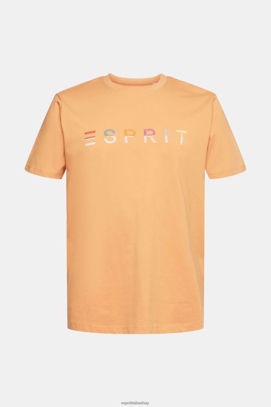 Esprit T-shirt in jersey con logo ricamato pesca uomini magliette 4RNDH918