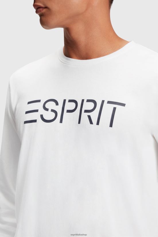 Esprit T-shirt in jersey con stampa logo bianco uomini magliette 4RNDH864