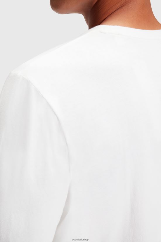 Esprit T-shirt in jersey con stampa logo bianco uomini magliette 4RNDH864