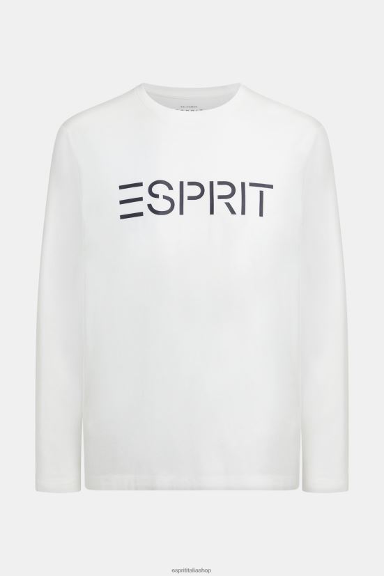 Esprit T-shirt in jersey con stampa logo bianco uomini magliette 4RNDH864