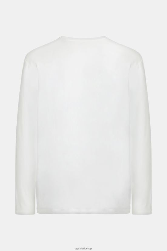 Esprit T-shirt in jersey con stampa logo bianco uomini magliette 4RNDH864