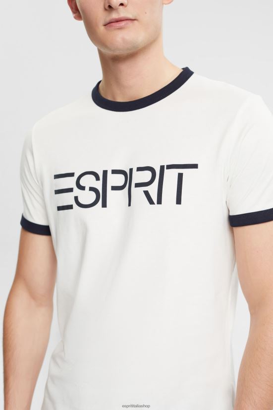 Esprit T-shirt in jersey con stampa logo bianco uomini magliette 4RNDH949