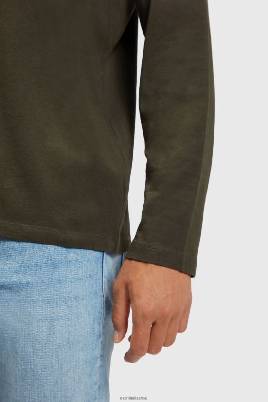 Esprit T-shirt in jersey con stampa logo verde scuro uomini magliette 4RNDH865