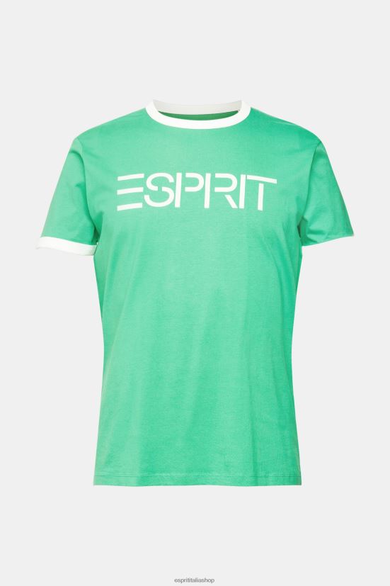 Esprit T-shirt in jersey con stampa logo verde uomini magliette 4RNDH950