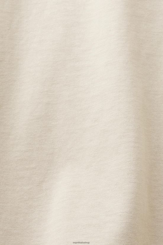 Esprit maglietta girocollo in cotone tortora chiaro uomini magliette 4RNDH722