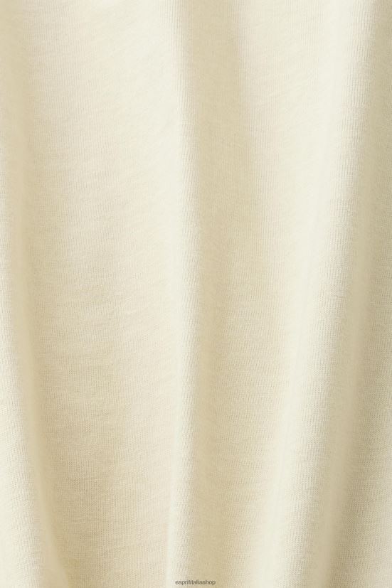 Esprit t-shirt in cotone con stampa logo retrò beige uomini magliette 4RNDH630