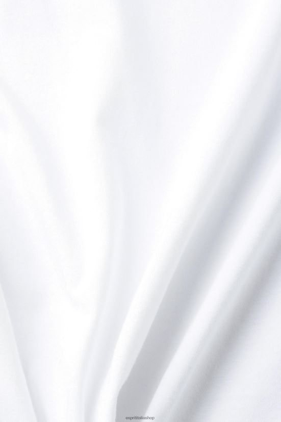 Esprit t-shirt in cotone con stampa logo retrò bianco uomini magliette 4RNDH629