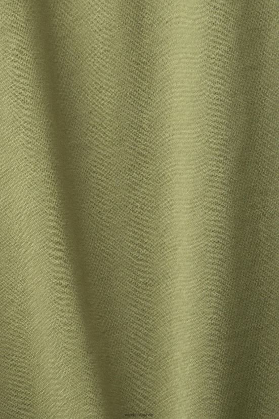 Esprit t-shirt in cotone con stampa logo retrò oliva uomini magliette 4RNDH631
