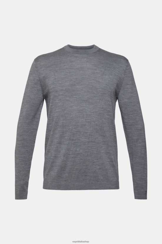 Esprit maglione di lana lavorato a maglia grigio uomini maglioni 4RNDH907