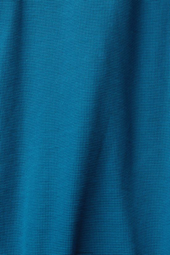Esprit Top a maniche lunghe in piquet waffle turchese scuro uomini manica lunga 4RNDH851
