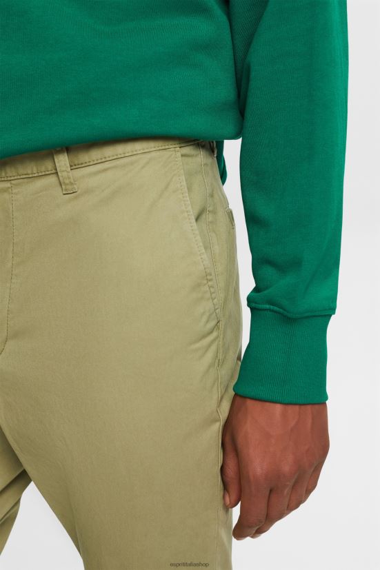 Esprit pantaloni chino con gamba slim kaki chiaro uomini pantaloni 4RNDH593