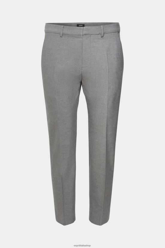 Esprit pantaloni slim in flanella grigio uomini pantaloni 4RNDH692